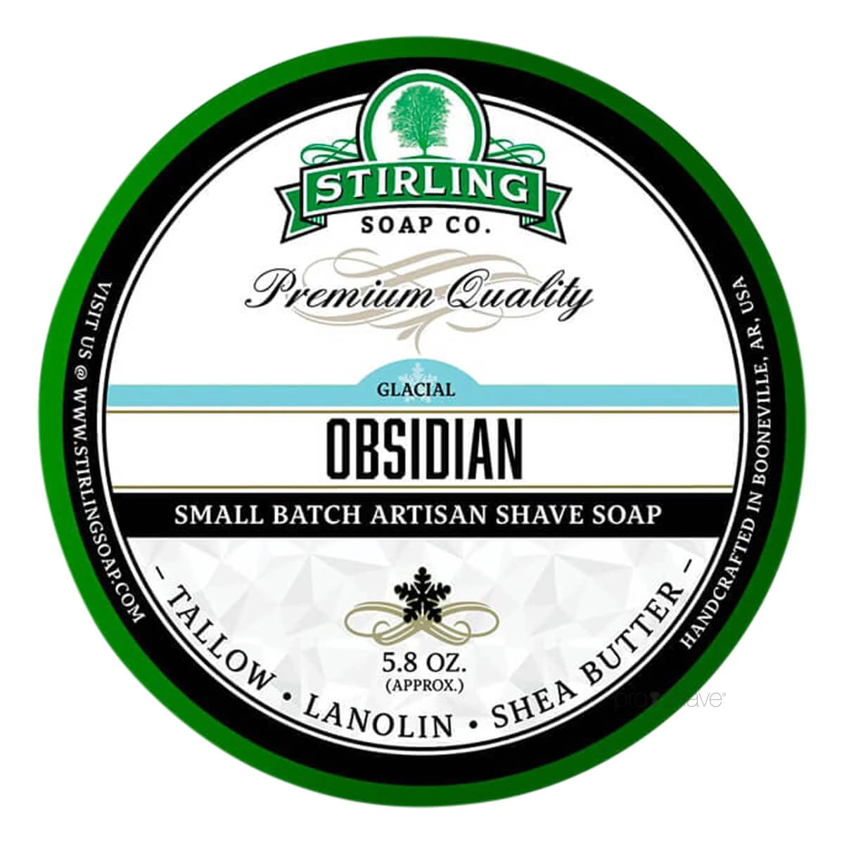 Shaving soap, Glacial Obsidian, 170 ml.