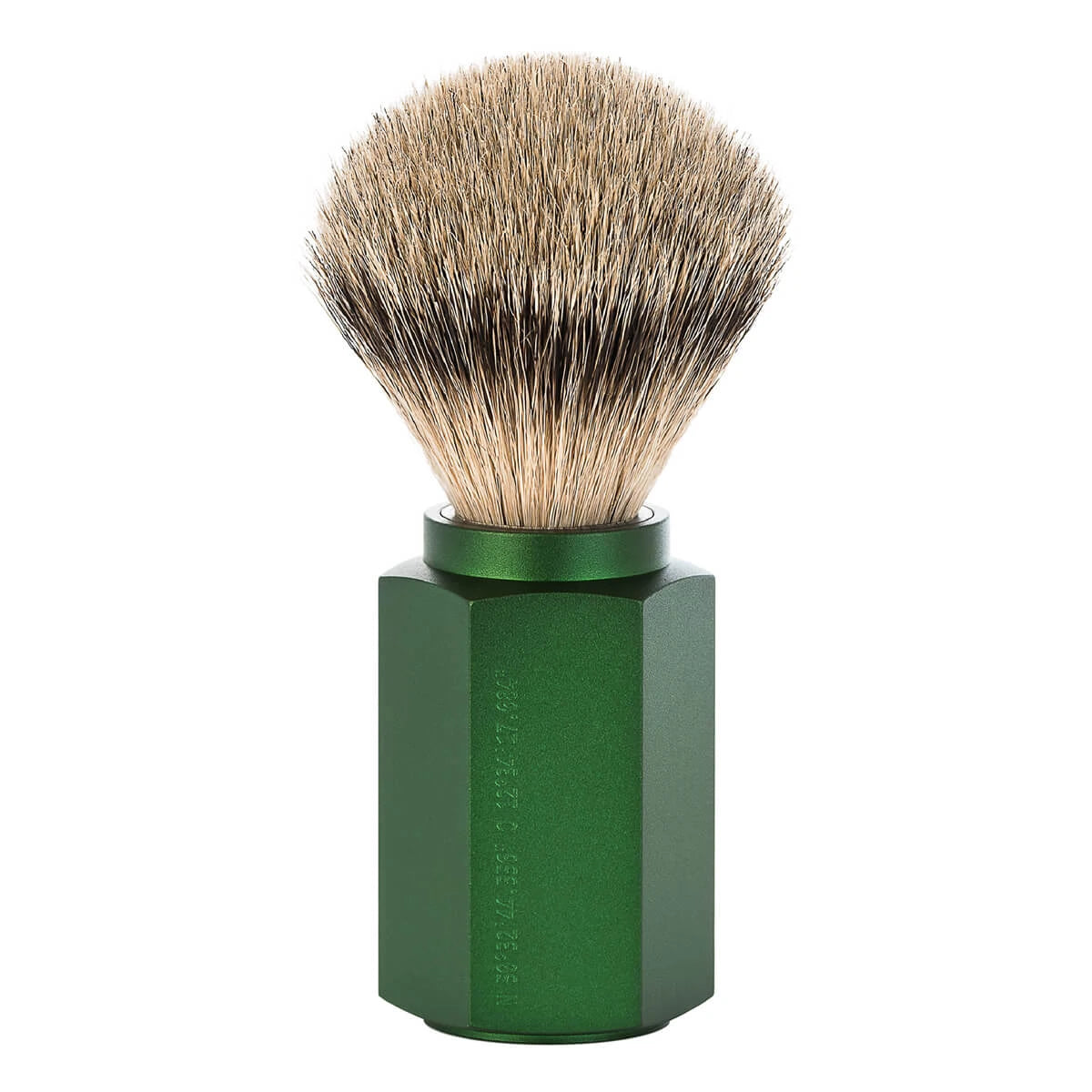 Mark Braun Silvertip Badger Shaving Brush, 21 mm, Hexagon, Aluminum Forest