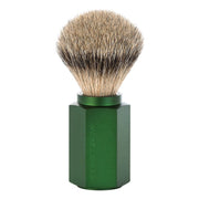 Mark Braun Silvertip Badger Shaving Brush, 21 mm, Hexagon, Aluminum Forest
