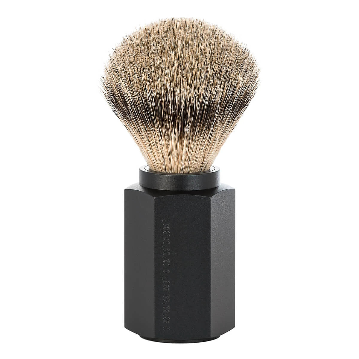 Mark Braun Silvertip Badger shaving brush, 21 mm, Hexagon, Aluminum Graphite