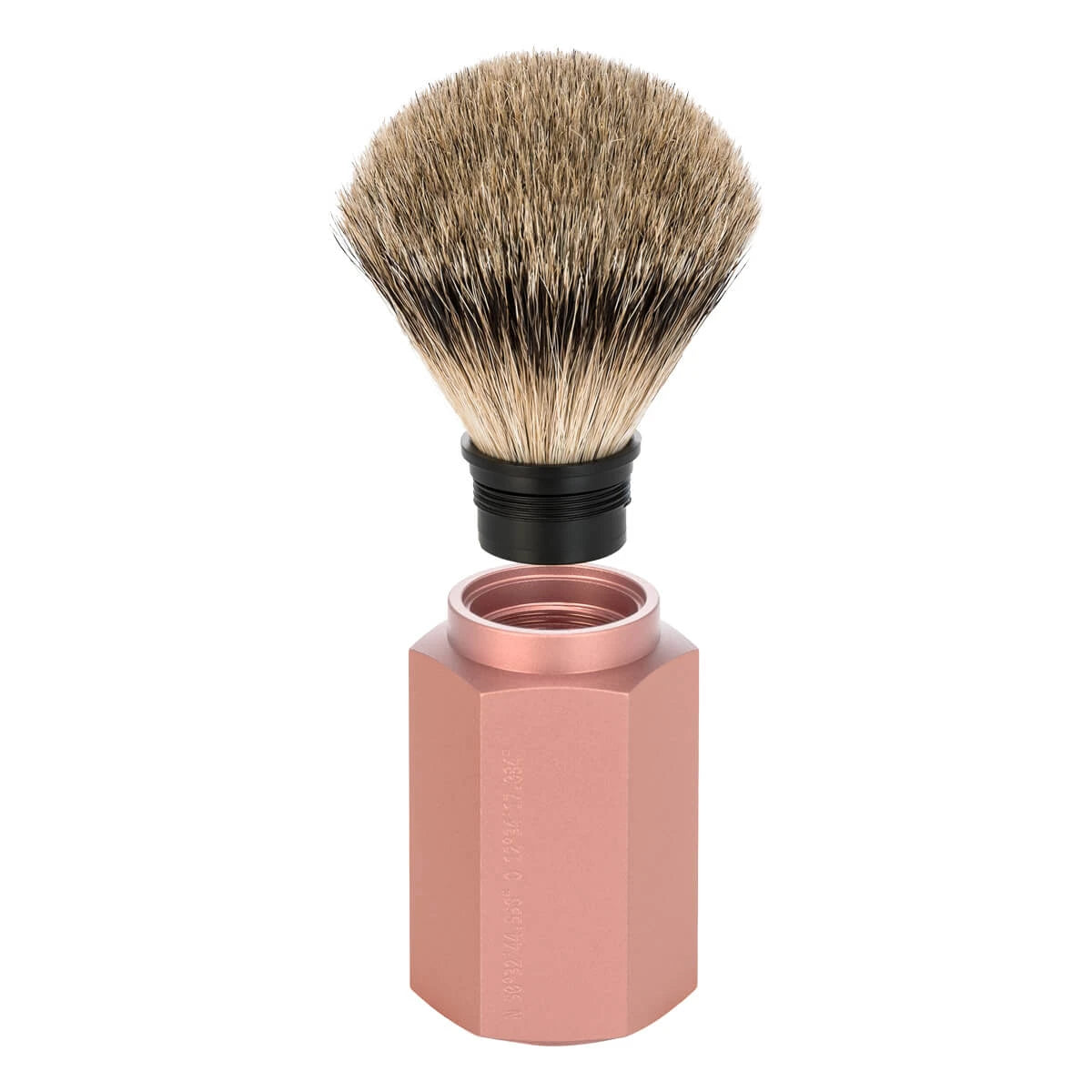 Mark Braun Silvertip Badger Shaving Brush, 21 mm, Hexagon, Aluminum Sunrise