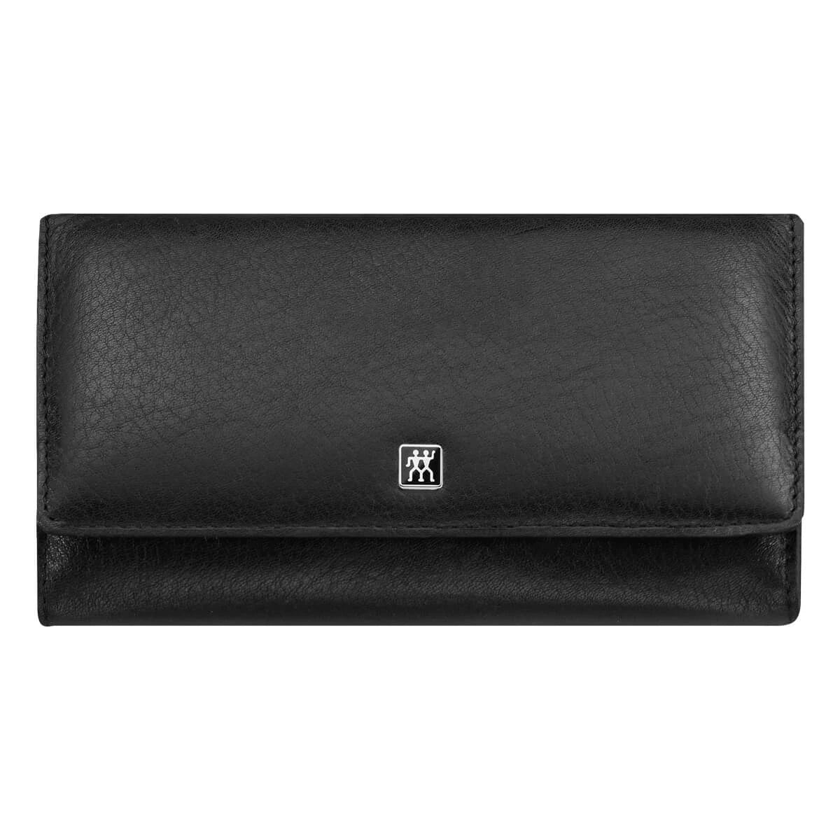 Manicure set, 5 pieces, Click-close case, Black Leather