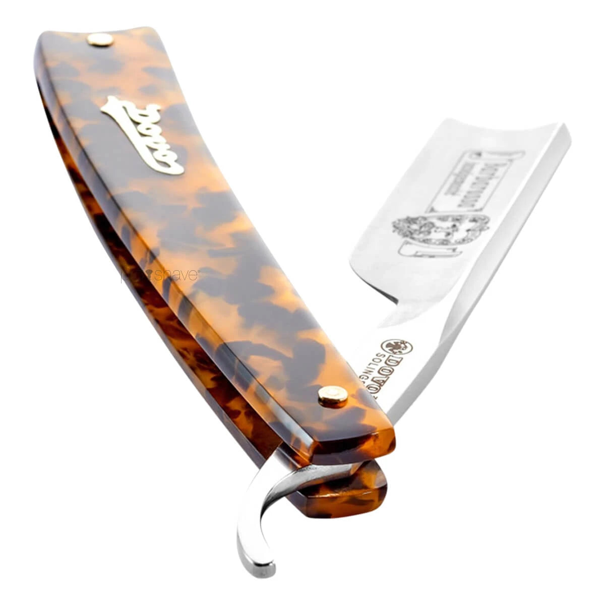 Straight Razor 5/8, Spanish point, Barbarossa, Short, Imit. Turtle shield