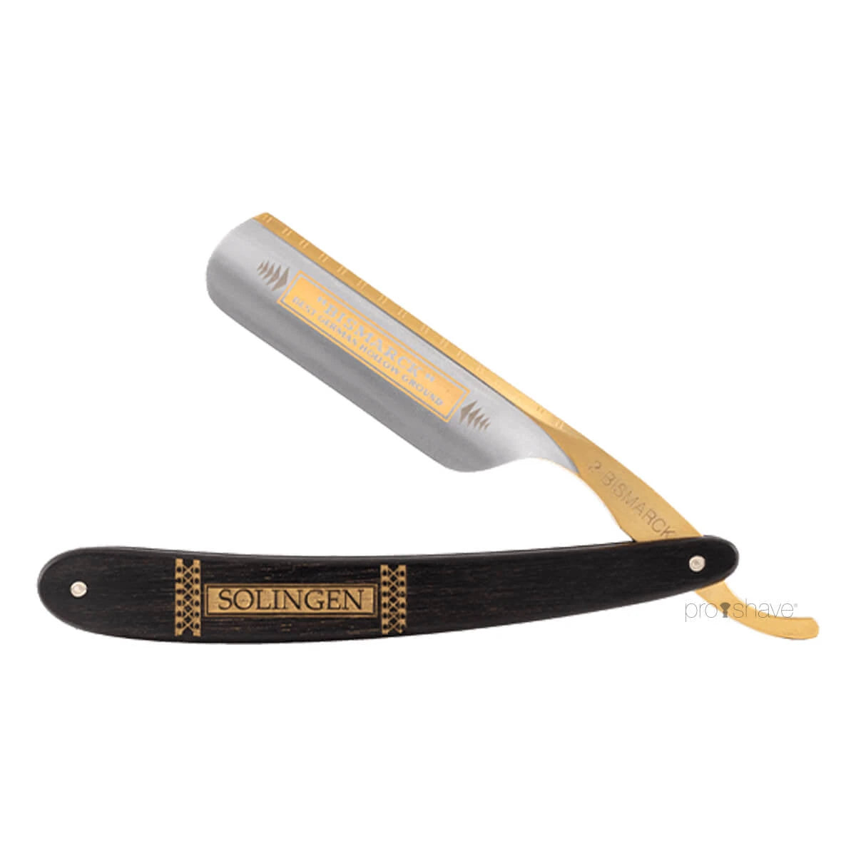 Straight Razor 6/8, Round nose, Bismarck, Ebony