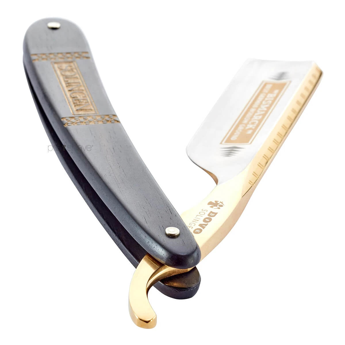 Straight Razor 6/8, Round nose, Bismarck, Ebony
