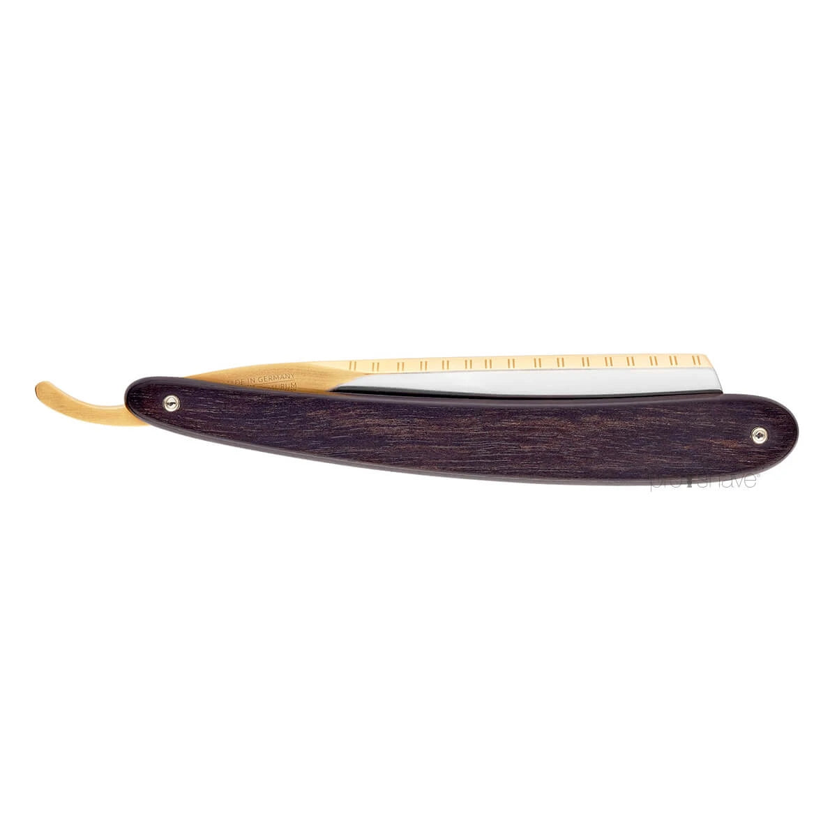 Straight Razor 6/8, Round nose, Bismarck, Ebony