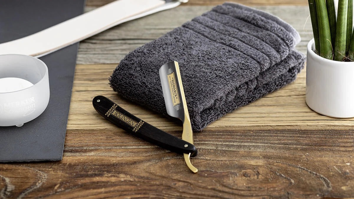 Straight Razor 6/8, Round nose, Bismarck, Ebony