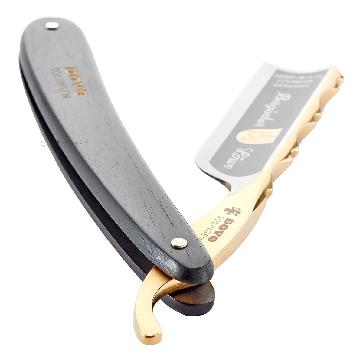 Straight Razor 6/8, Spanish point, Bergischer Löwe, ebony