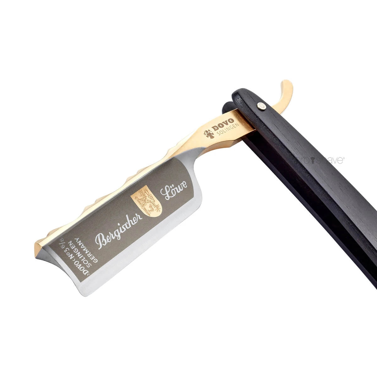 Straight Razor 6/8, Spanish point, Bergischer Löwe, ebony