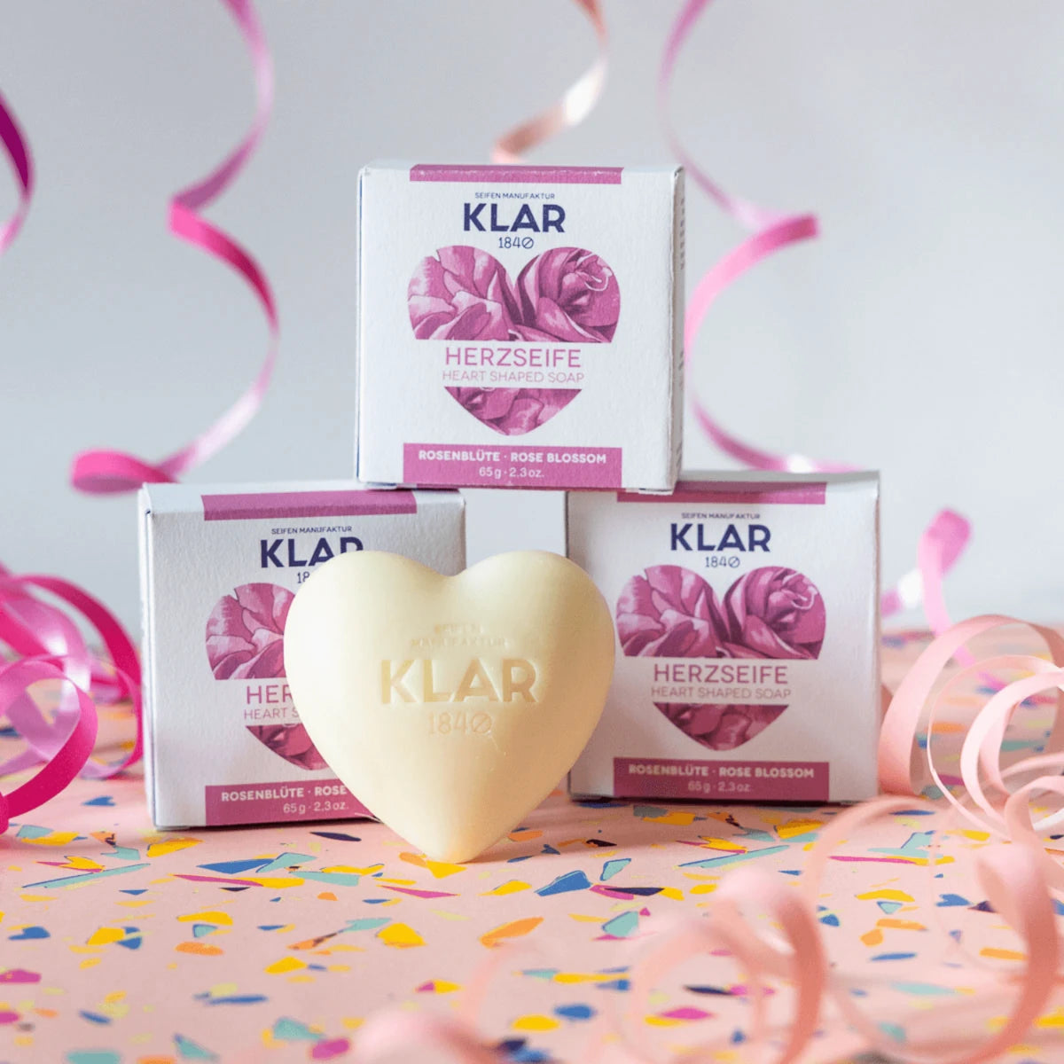 Heart-shaped soap, Rose, 65 gr.