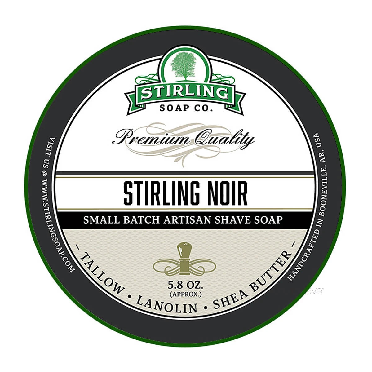Shaving soap, Stirling Noir, 170 ml.