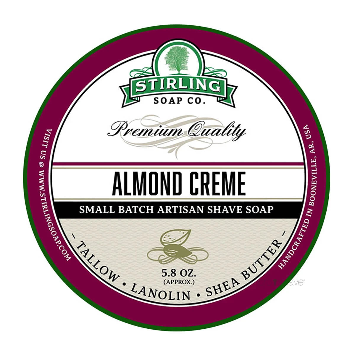 Shaving soap, Almond Creme, 170 ml.