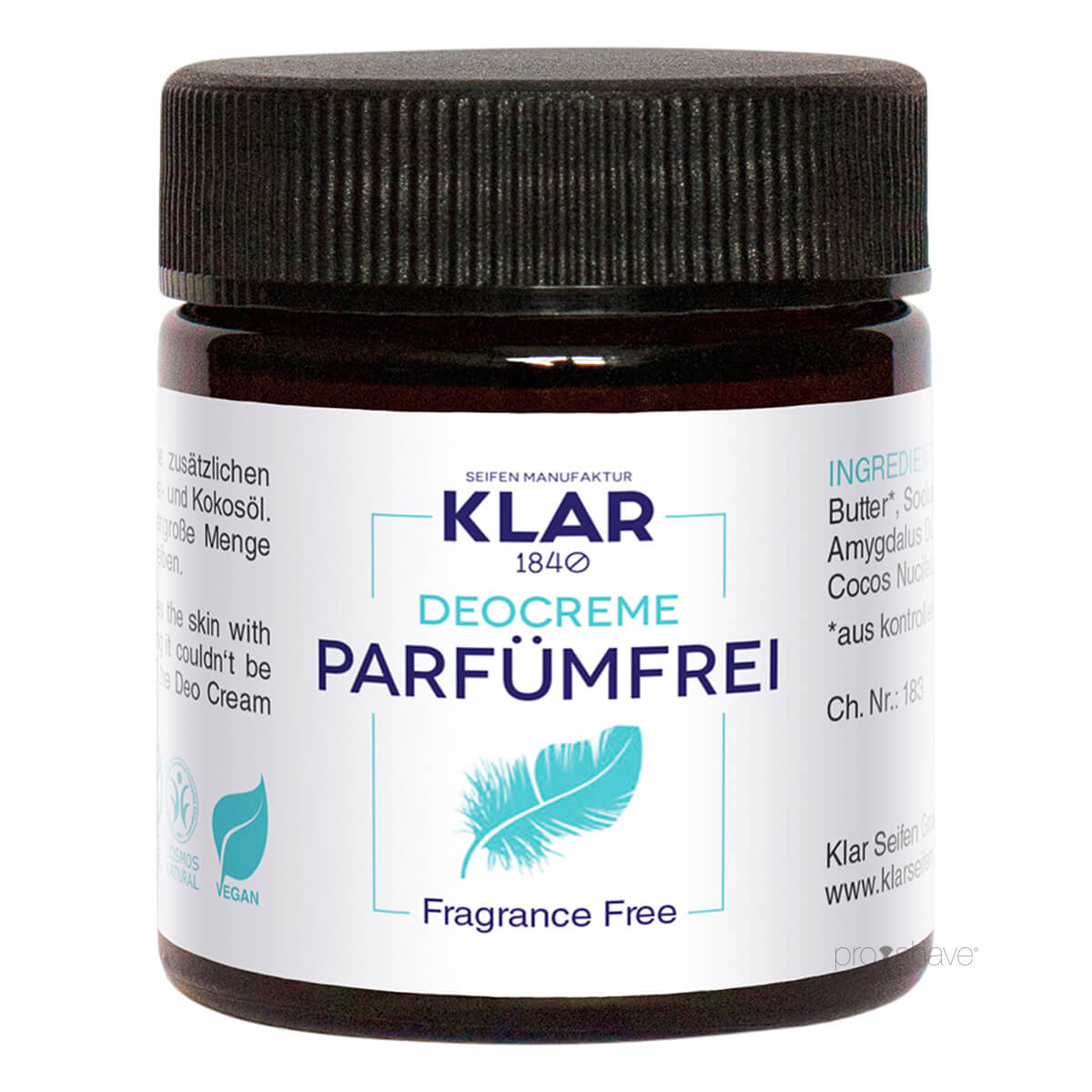 Deodorant Cream, Fragrance-free, 30 ml.
