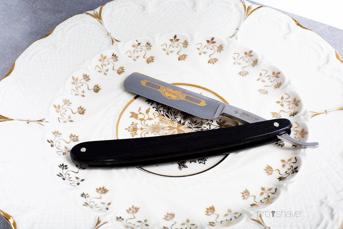 Straight Razor 5/8, Round nose, Prima, Ebony
