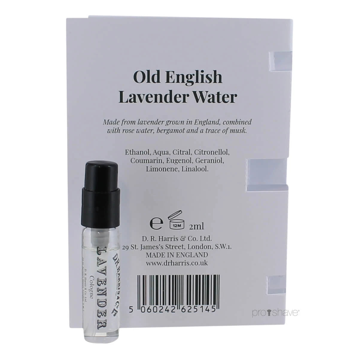 Old English Lavender Water Cologne, SAMPLE, 2 ml.
