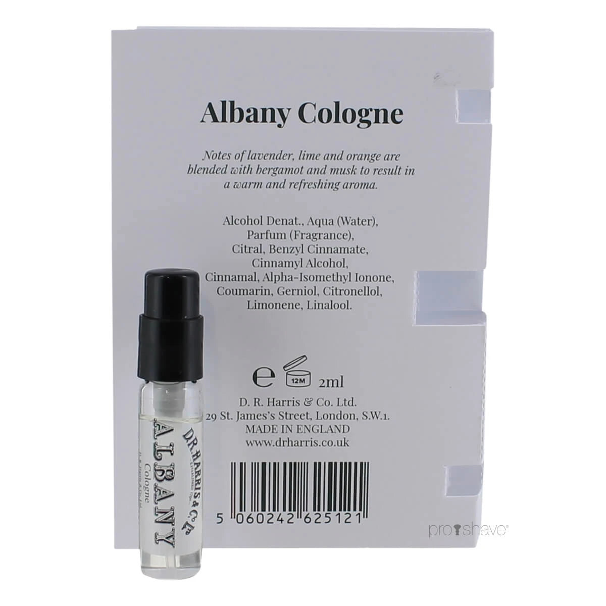 Albany Cologne, SAMPLE, 2 ml.