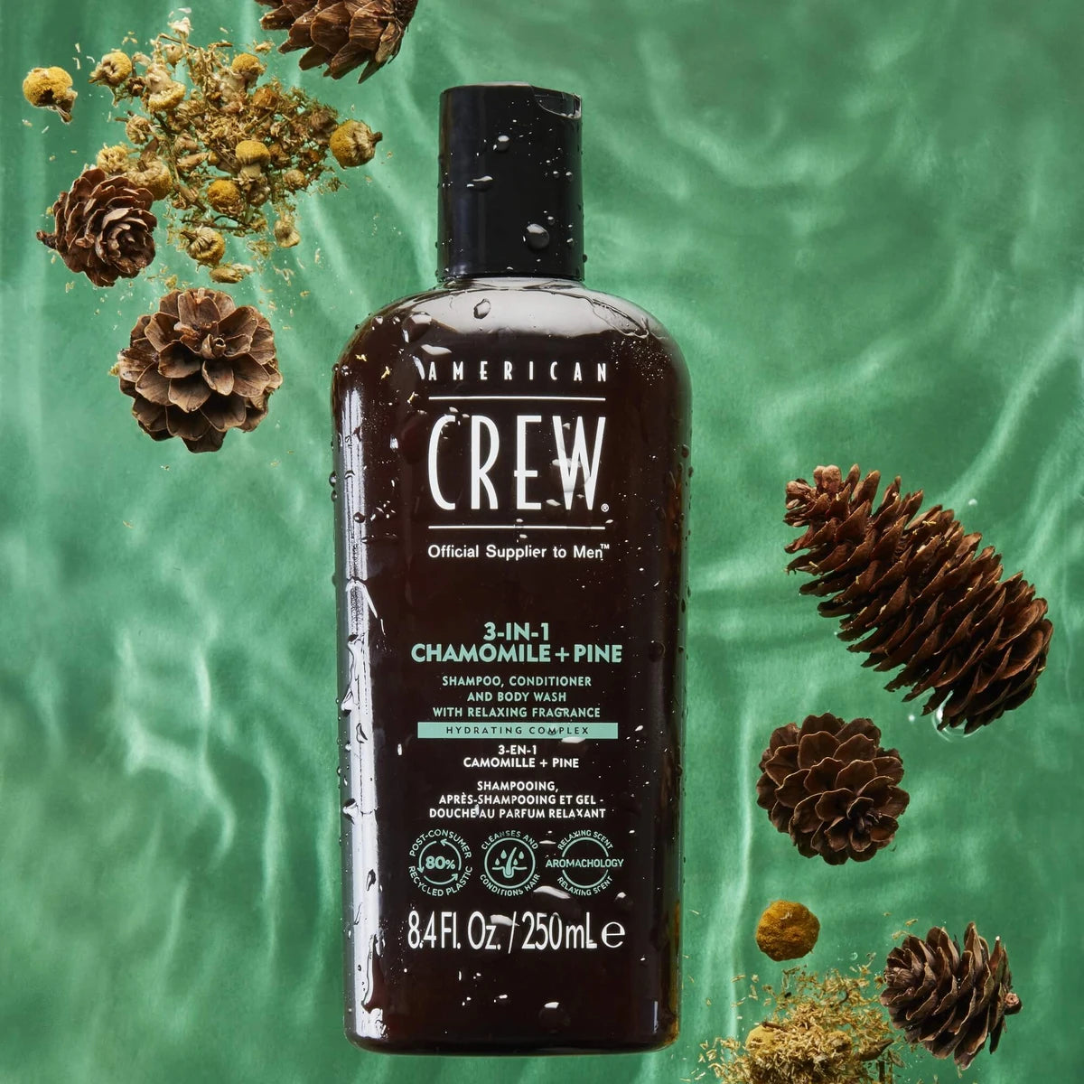3-in-1 Chamomile + Pine Hair & Body Shampoo, 450 ml.