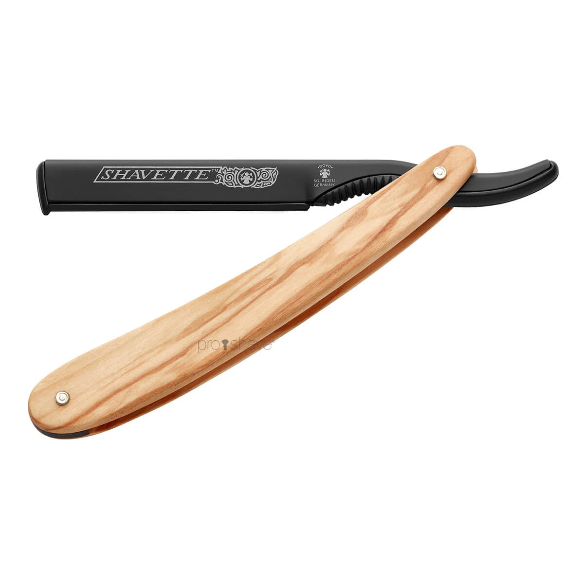 Shavette, Black Aluminum and Olive Wood