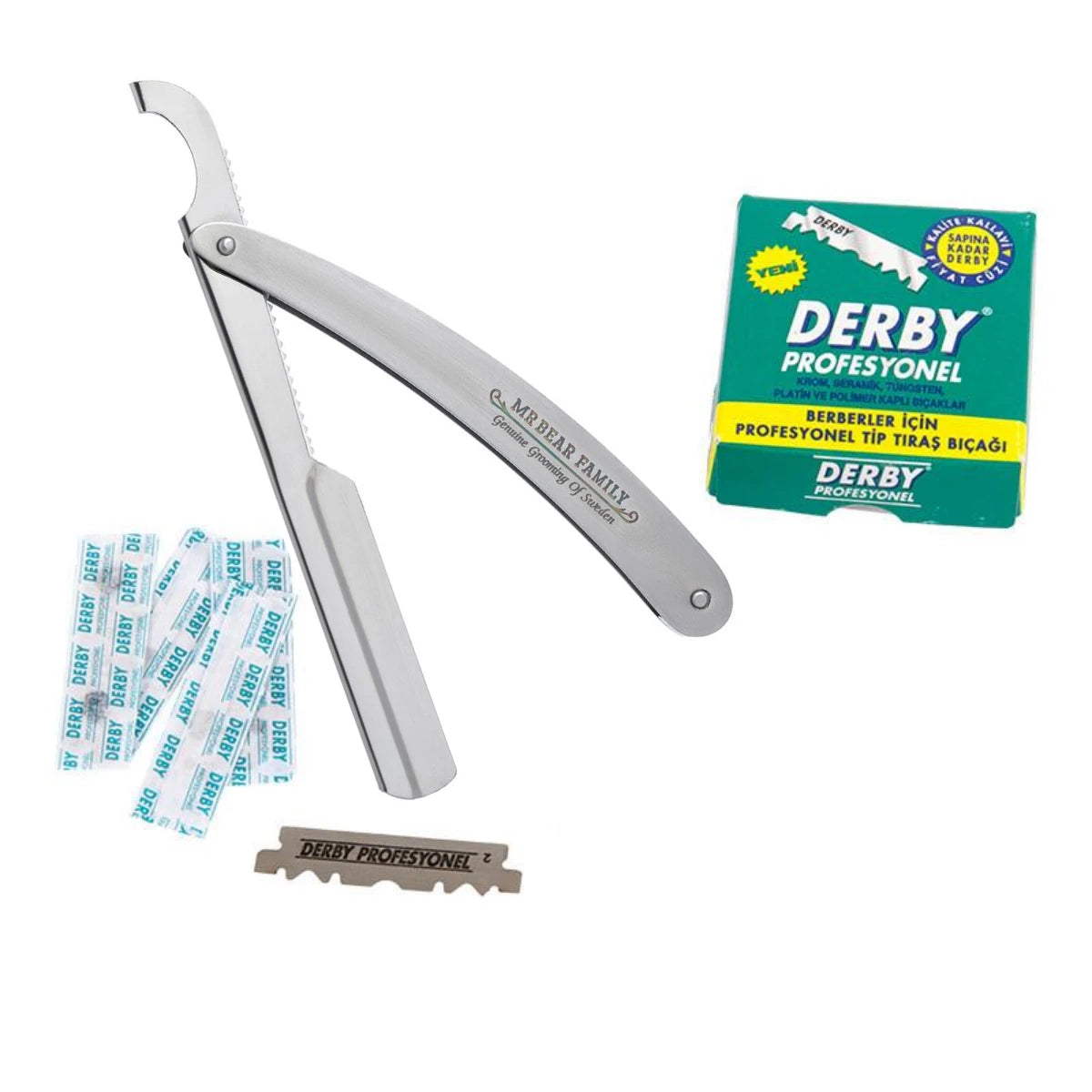 Set of Straight Razor + 100 Derby Blades