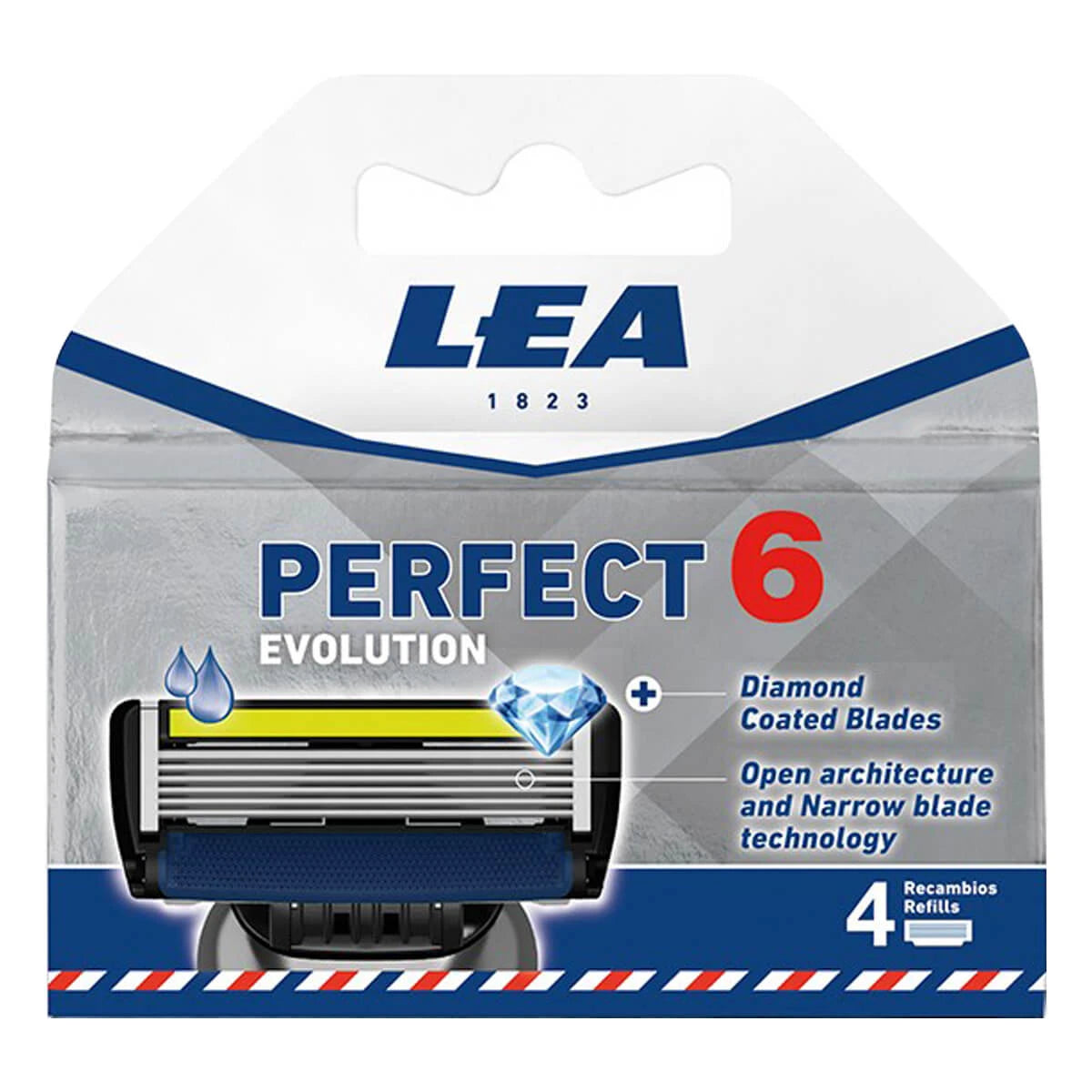Perfect 6 Evolution, Cartridge with 4 razor blades (6+1 blade)