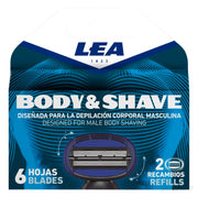 Body & Shave, Cartridge with 2 refill razor blades (3+3 blades)