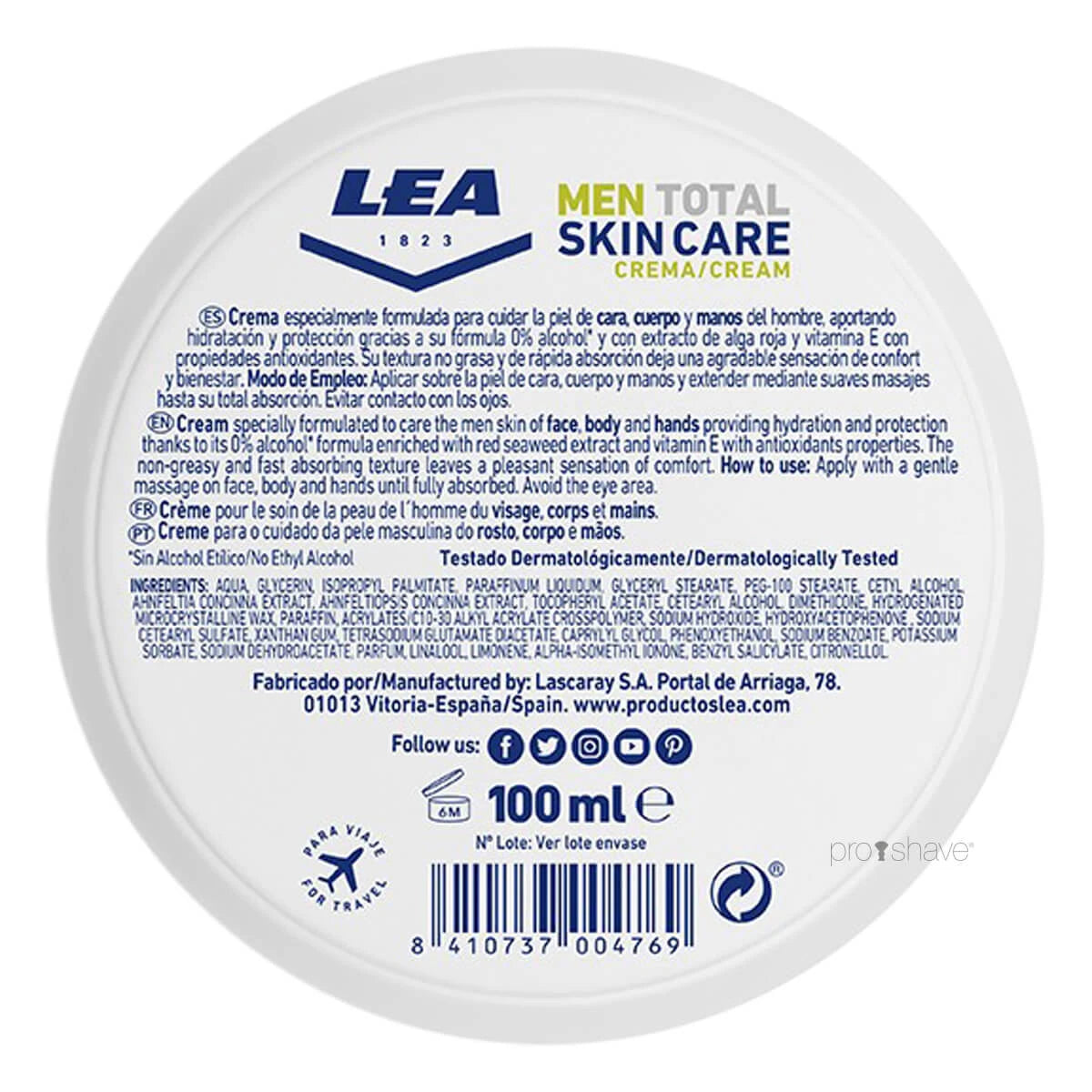 Men Total Skin Care, Cream for Face, Body & Hands, 100 ml.