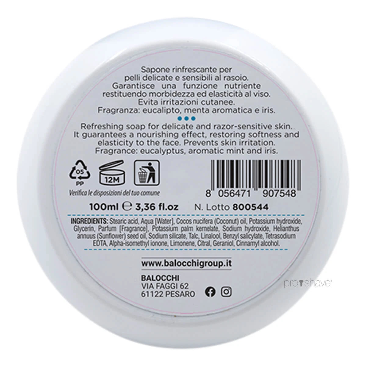 Shaving soap, Vintage Blu, 100 ml.