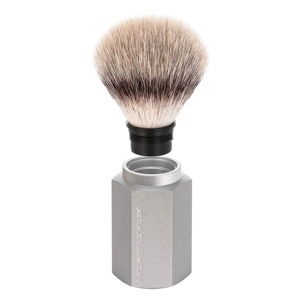 Mark Braun Silvertip Fibre® Shaving Brush, 21 mm, Hexagon, Silver Aluminum
