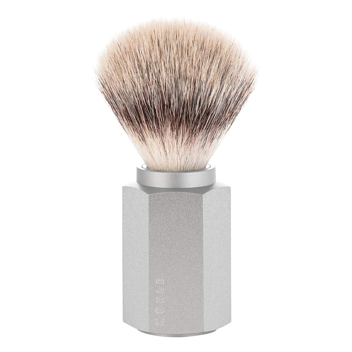 Mark Braun Silvertip Fibre® Shaving Brush, 21 mm, Hexagon, Silver Aluminum