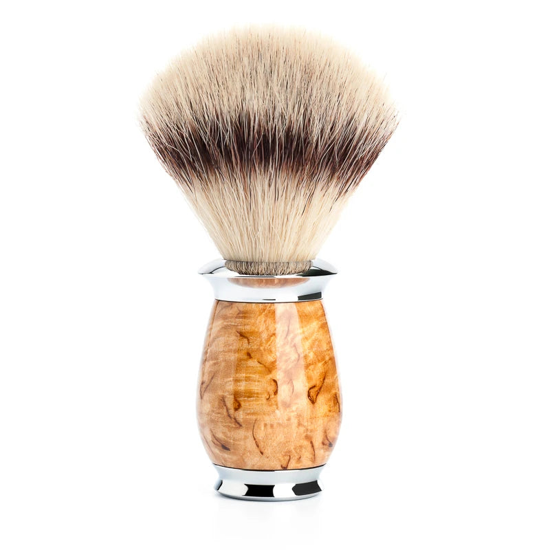 Silvertip Fibre® shaving brush, 21 mm, Purist, Karelian burl birch