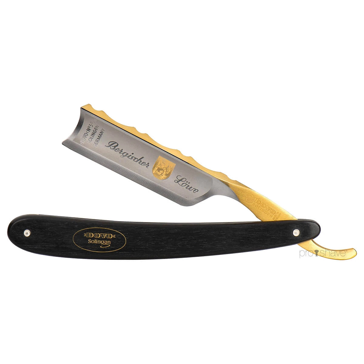 Straight Razor 6/8, Spanish point, Bergischer Löwe, ebony