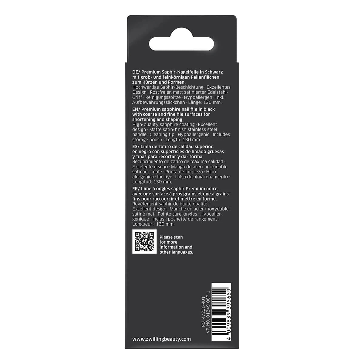 Nail file, Sapphire, Black