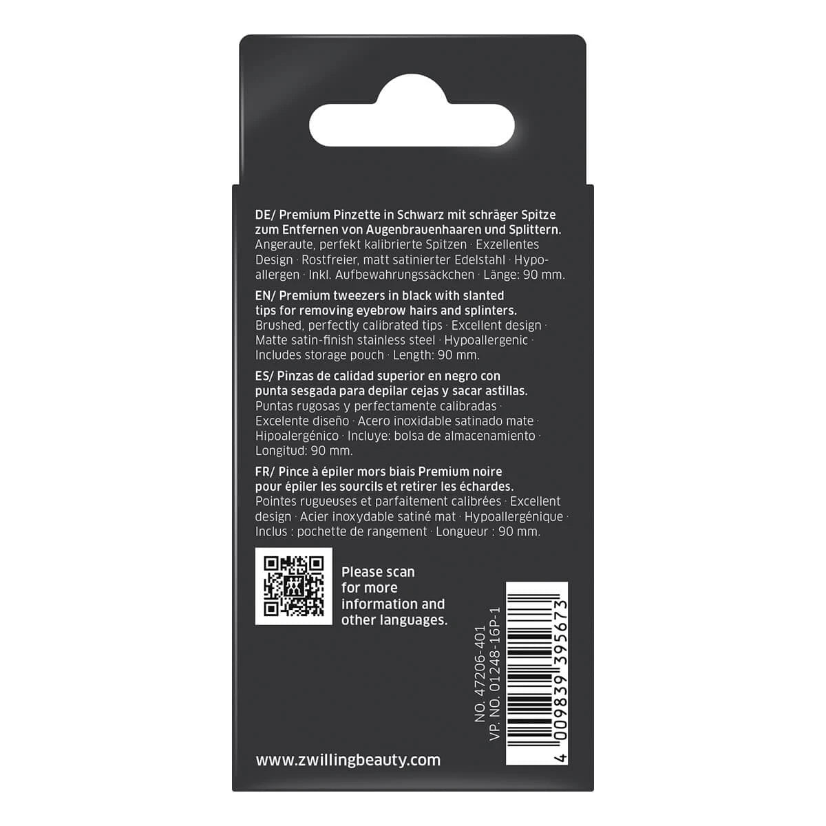 Tweezers, Inclined, Black