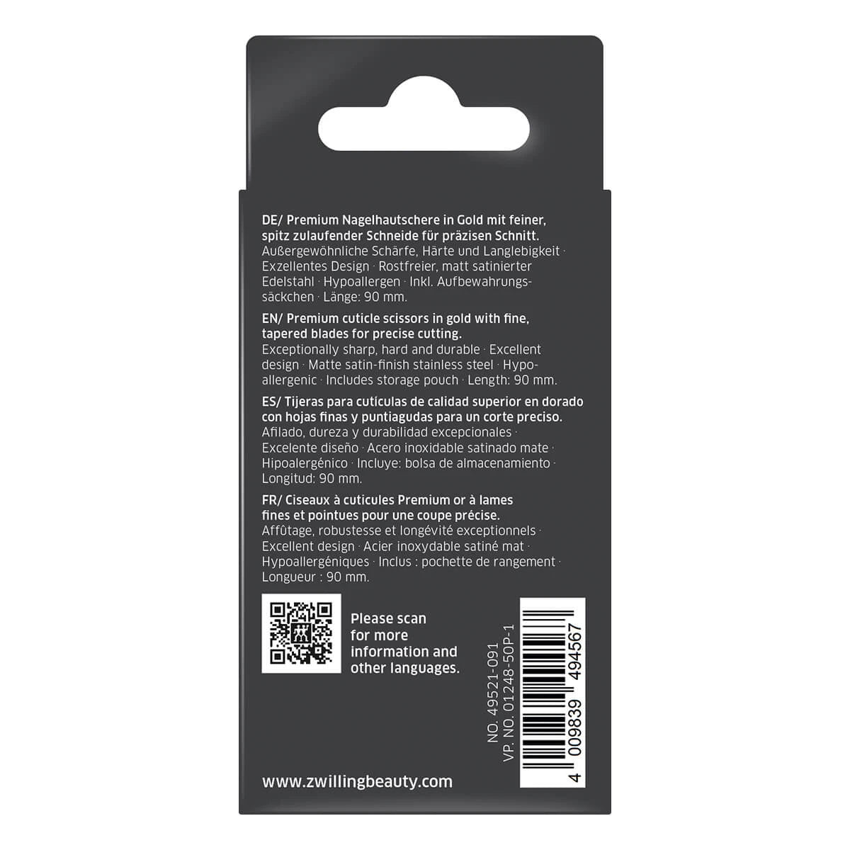 Cuticle Scissors, Gold