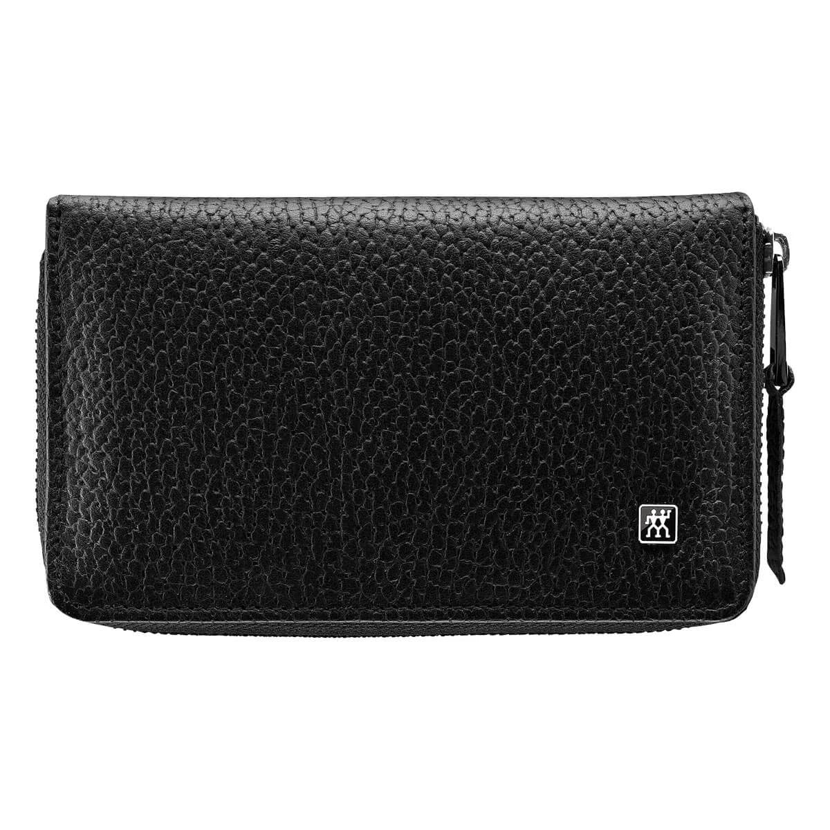 Manicure set, 5 pieces, Black, Black Leather