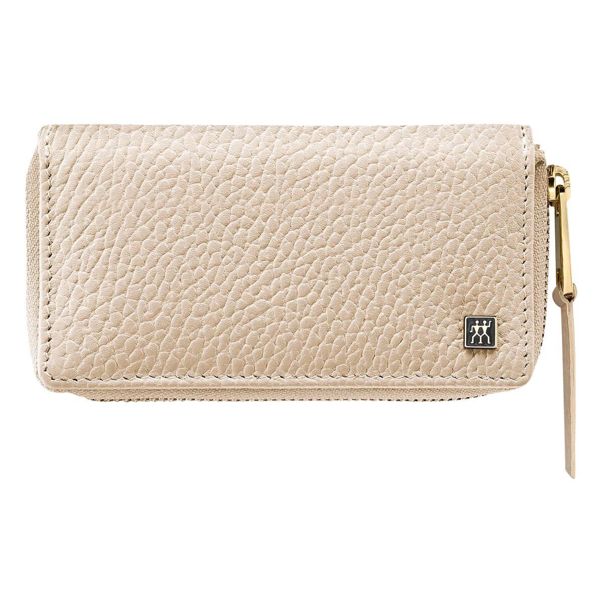 Manicure set, 3 pieces, Gold, Off-White Leather