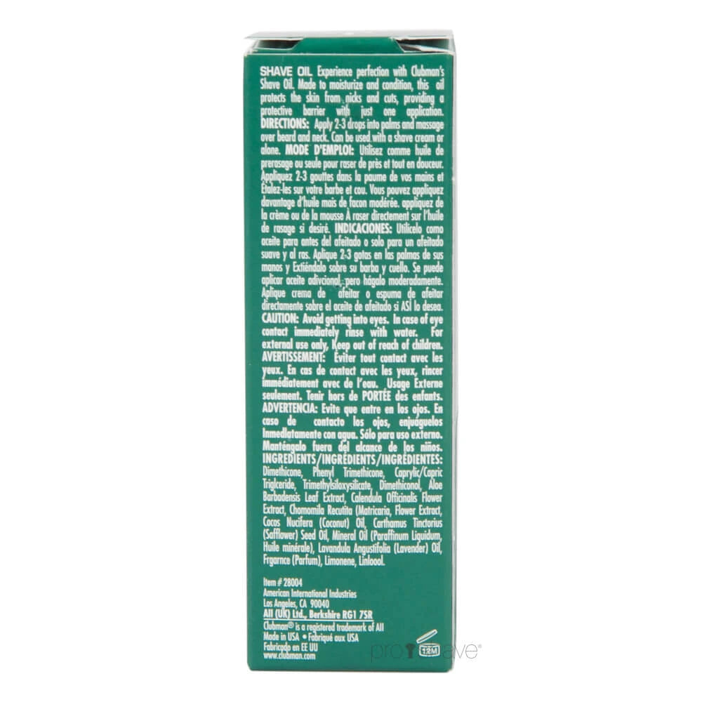 Shaving oil, 30 ml.