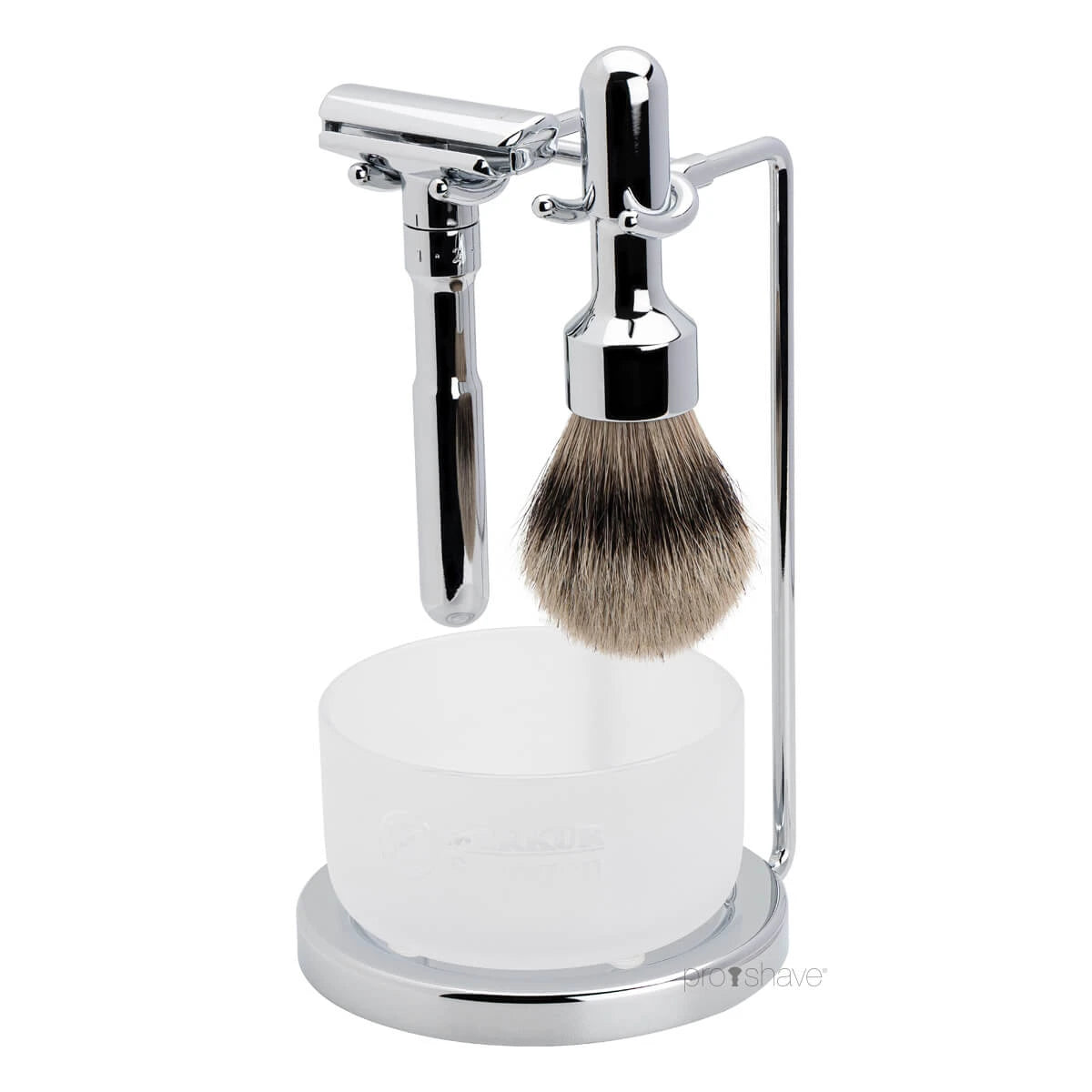 Holder with bowl for Futur Shaver and Shaving Brush, Chrome
