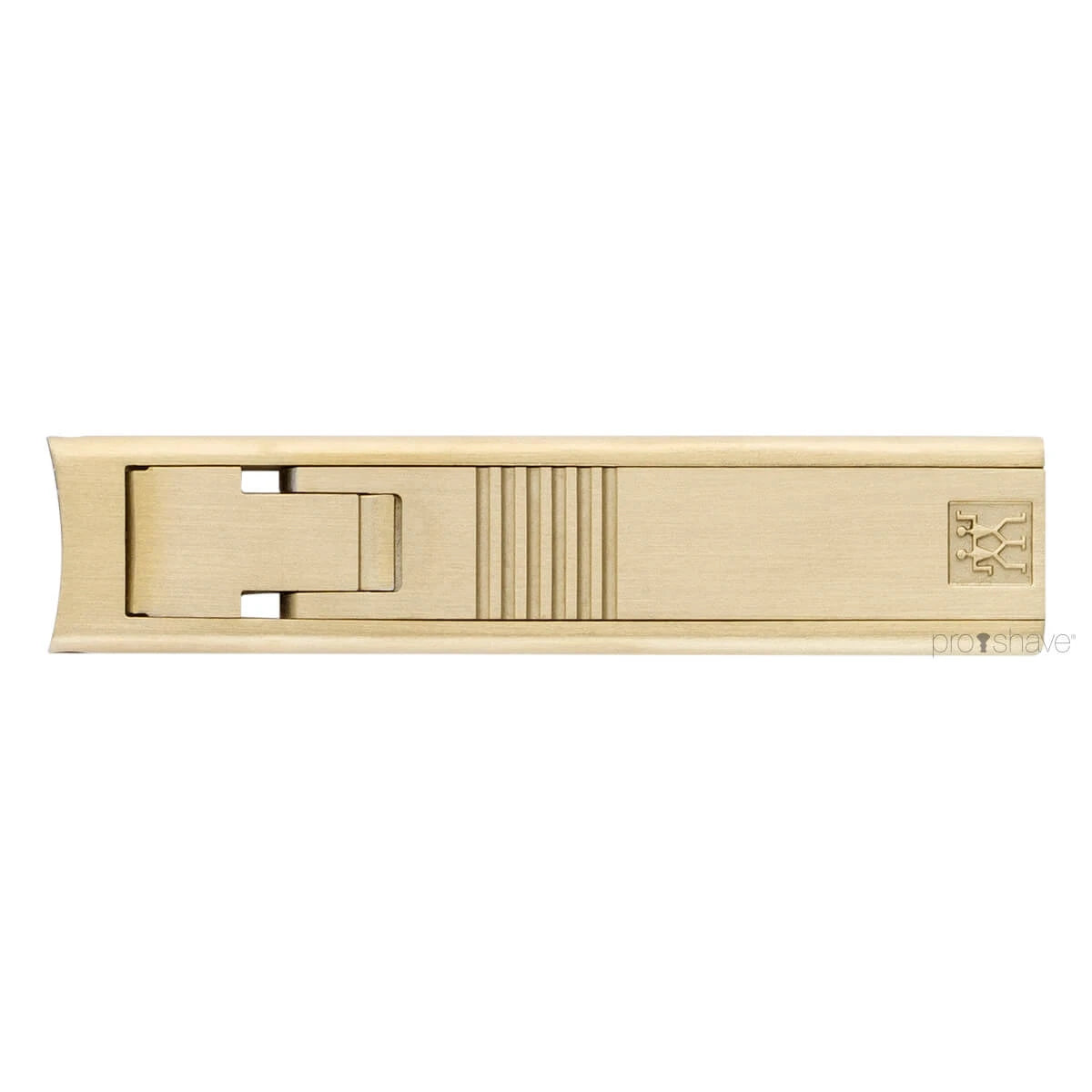 Nail clippers in leather case, Gold
