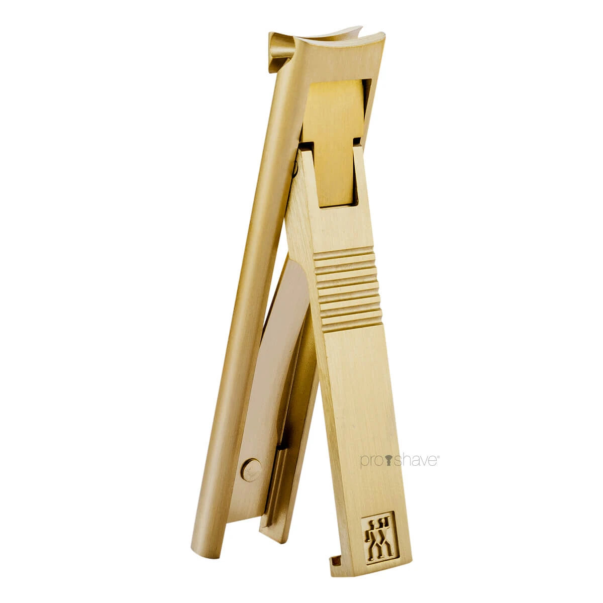 Nail clippers in leather case, Gold