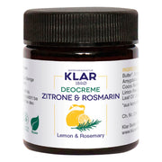 Deodorant Cream, Lemon & Rosemary, 30 ml.