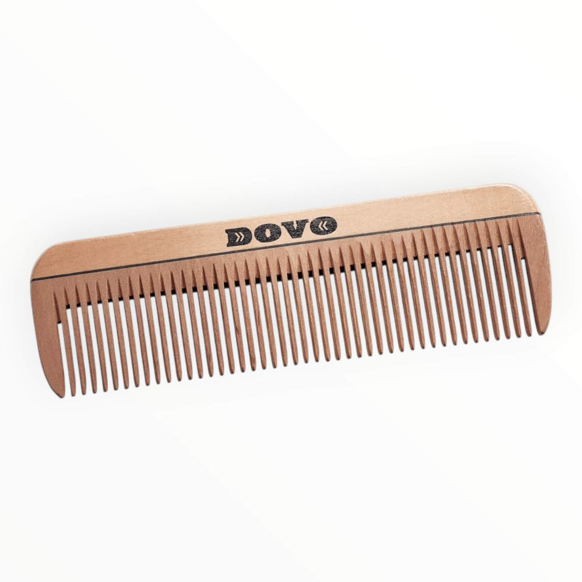 Beard & Grooming Set with wooden scissors and comb, Black leather