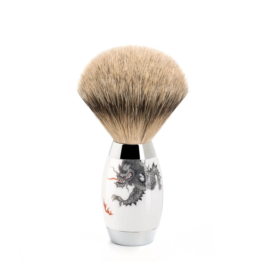 Meissen Porcelain Silvertip Shaving Brush, Porcelain