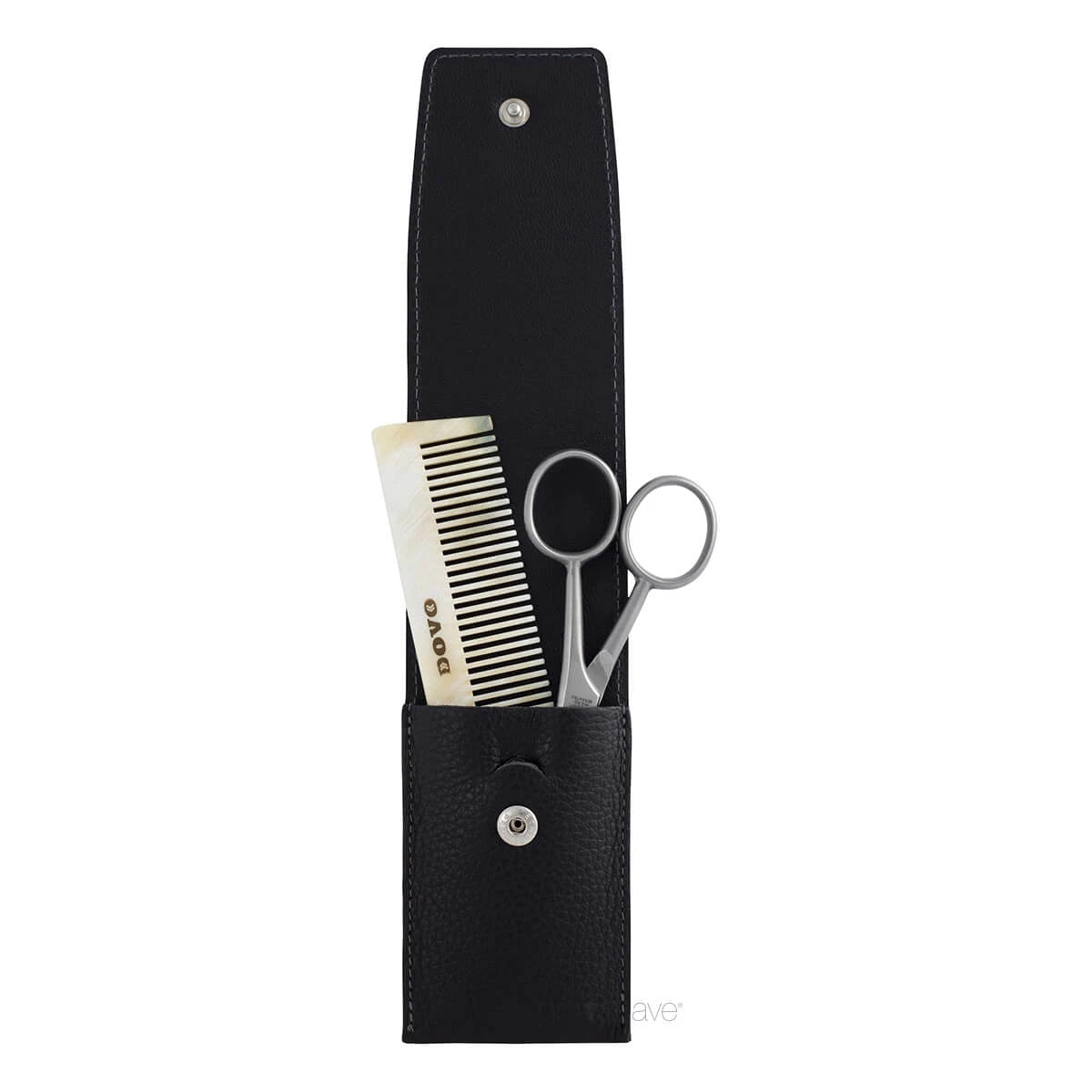 Beard & Grooming Set with 2 pieces, Black leather