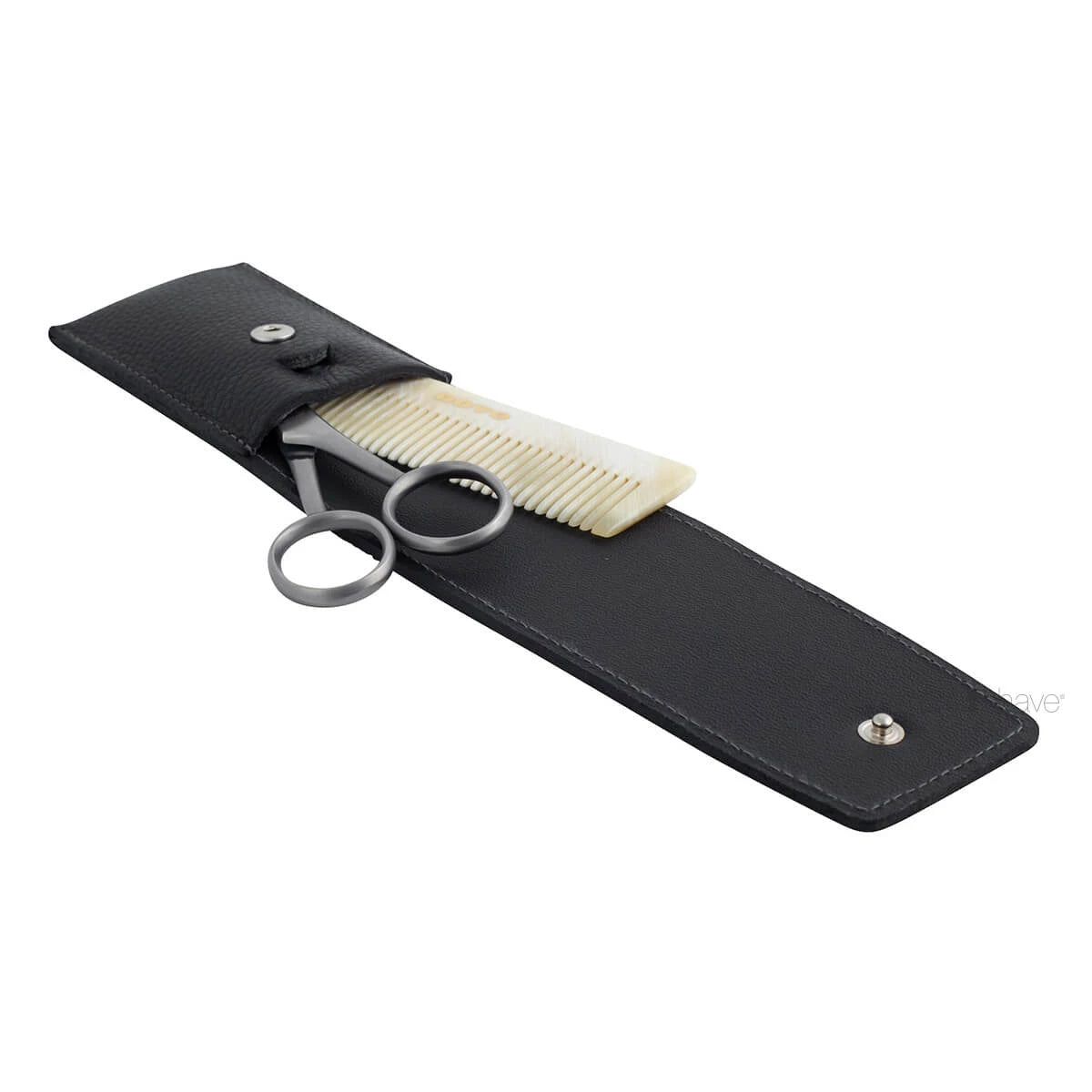 Beard & Grooming Set with 2 pieces, Black leather