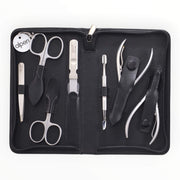 Manicure Set no. 6825, 7 pieces, Black Leather Case