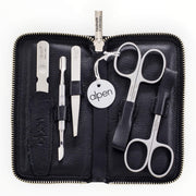 Manicure Set no. 6842, 5 pieces, Black Leather Case