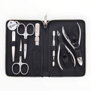 Manicure Set no. 6845, 7 pieces, Black Leather Case