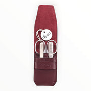 Manicure Set no. 6871, 3 pieces, Bordeaux Leather Case