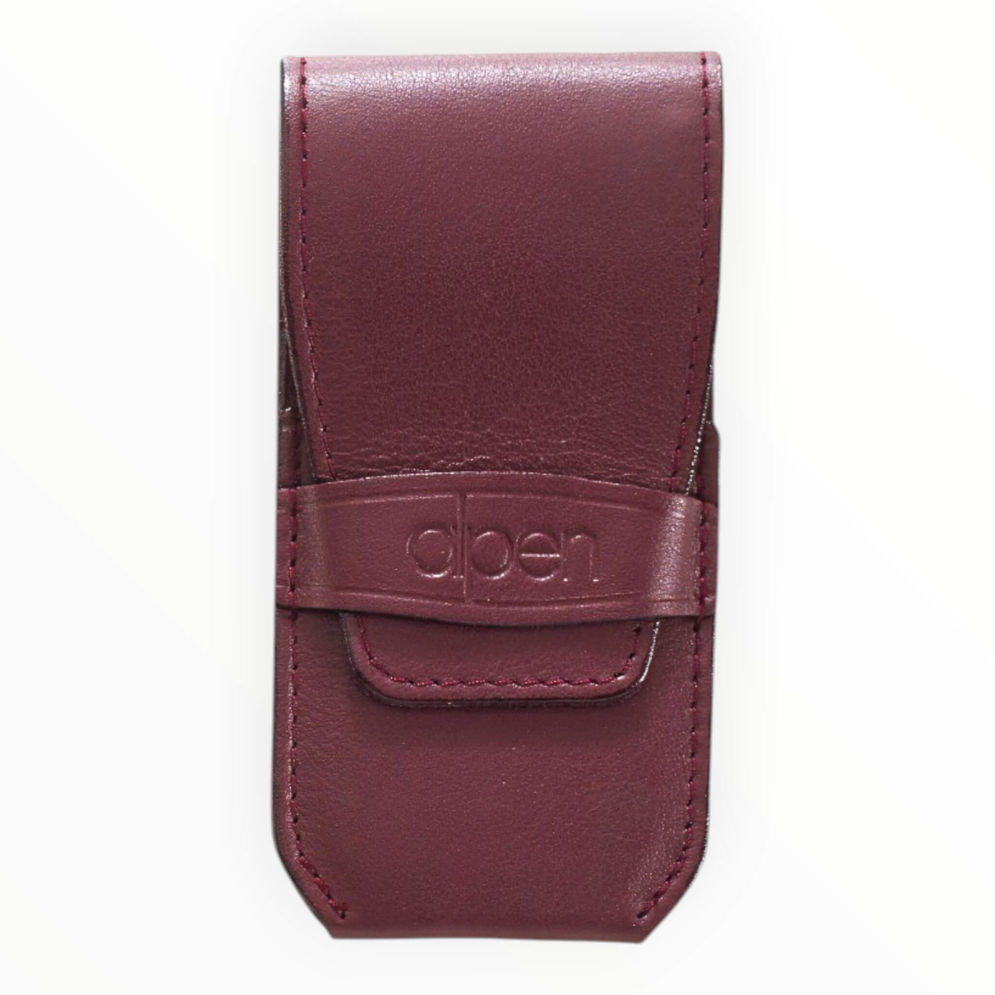 Manicure Set no. 6871, 3 pieces, Bordeaux Leather Case
